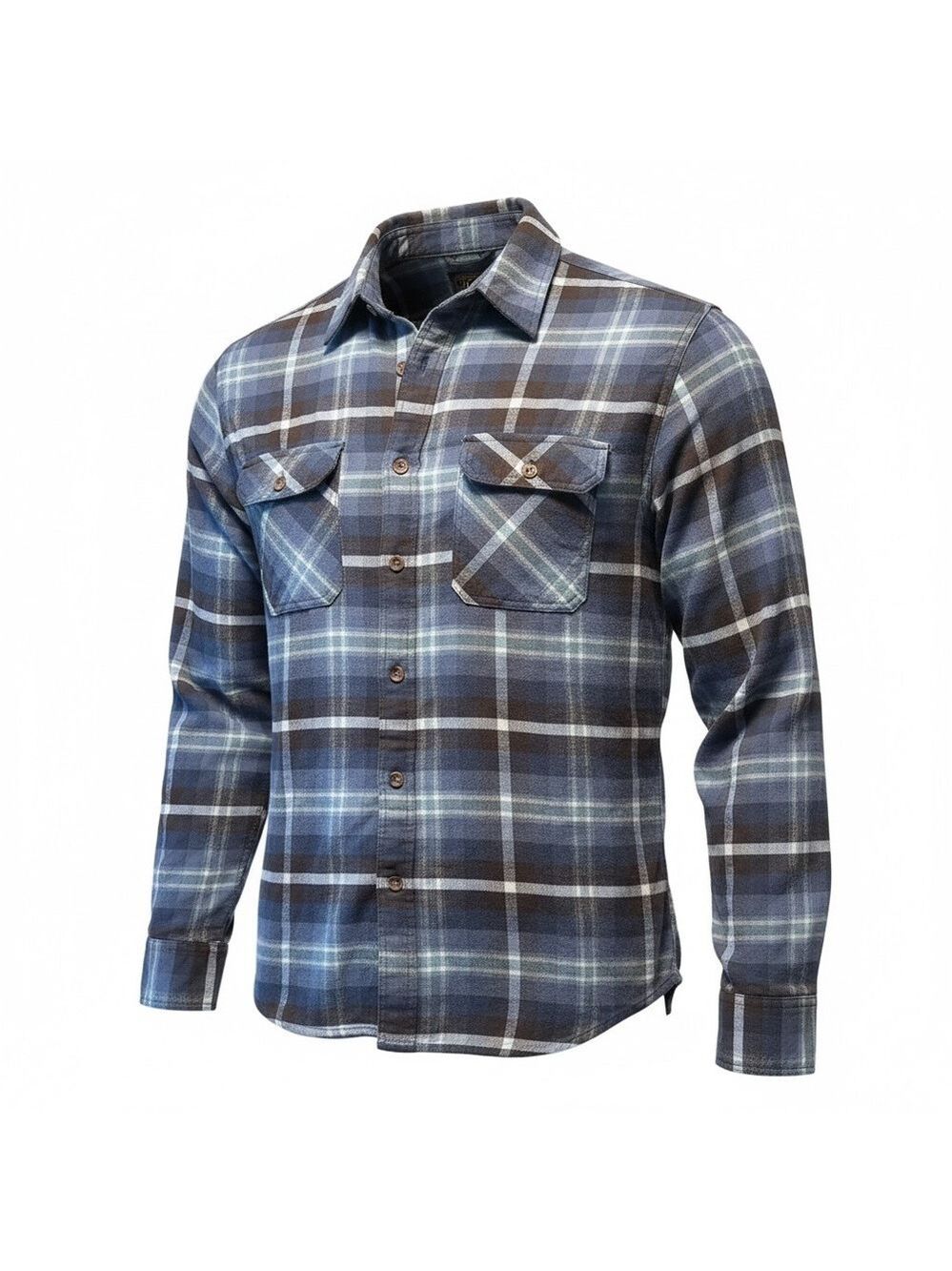 Jachs NY Blue Plaid Flannel Shirt XL Men's Classic Fit Cotton Gorpcore
